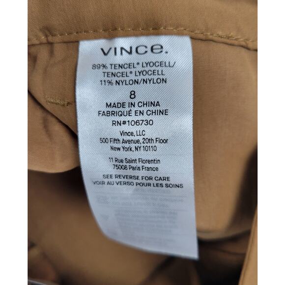 NWT Vince V967422108 Brown Nile Mid Rise Fluid‎ Cargo Wide Leg Pants Womens 8 - Picture 6 of 9
